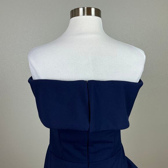 Betsy & Adam Off the Shoulder Ruffled Sheath Party Cocktail Dress Size 10 Blue - Picture 7 of 11